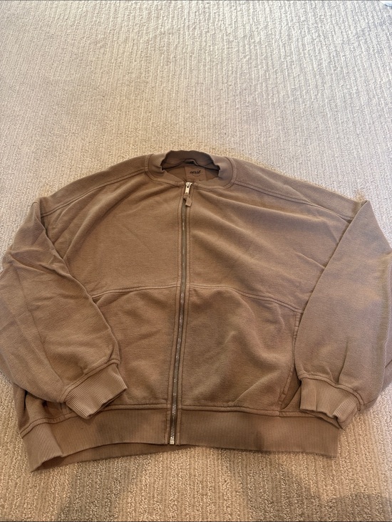 aerie Jackets & Blazers - Aerie Women’s Full-Zip Comfy Bomber Jacket - Taupe